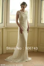 

free shipping 2018 new fashion long design beaded vestido de noiva chiffon Formal Elegant party bridal gown bridesmaid dresses