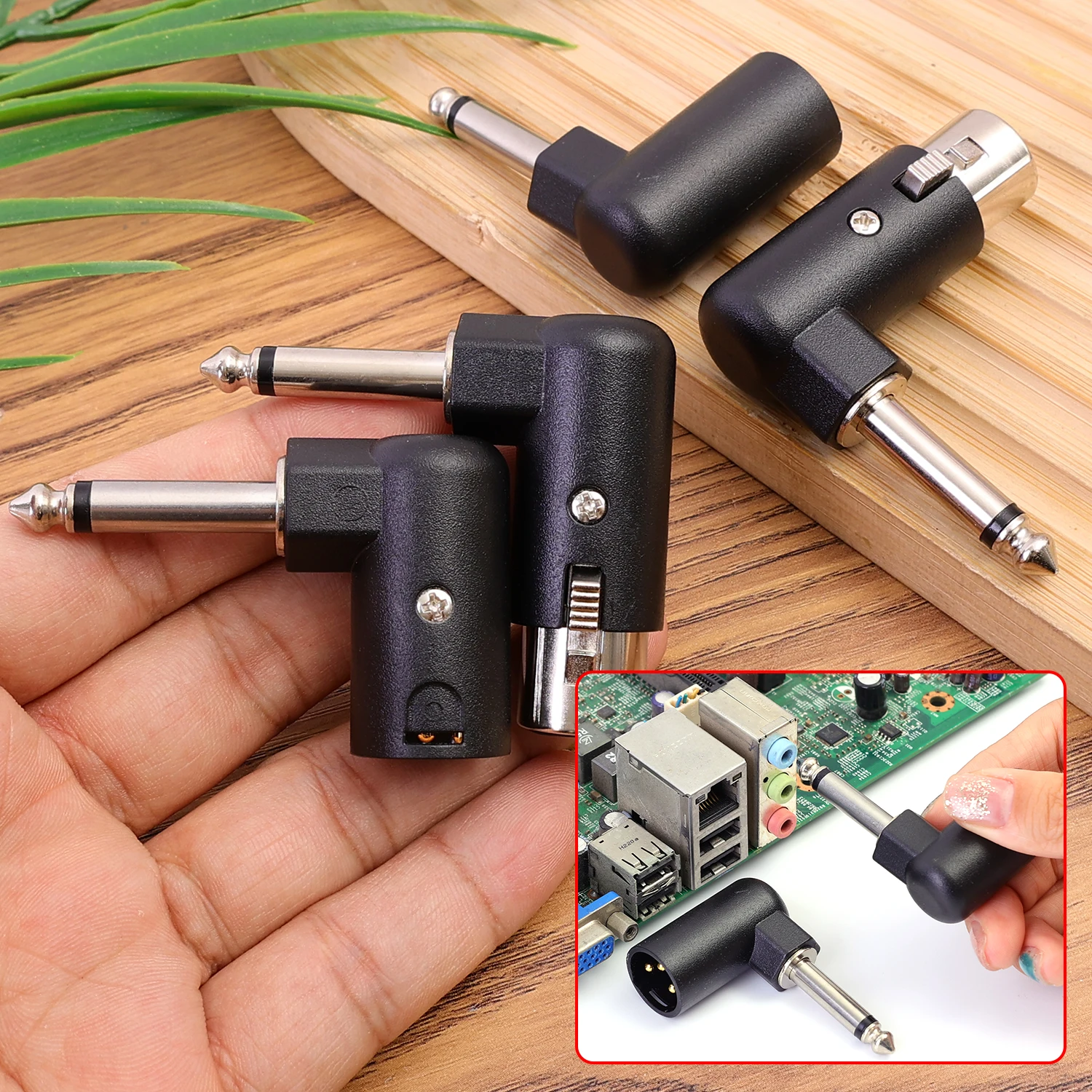6.35mm FeMale to XLR 3Pin Male Audio Plug Converter Adapter Connector for Headphone Microphone Power Amplifier Guitar Speakers