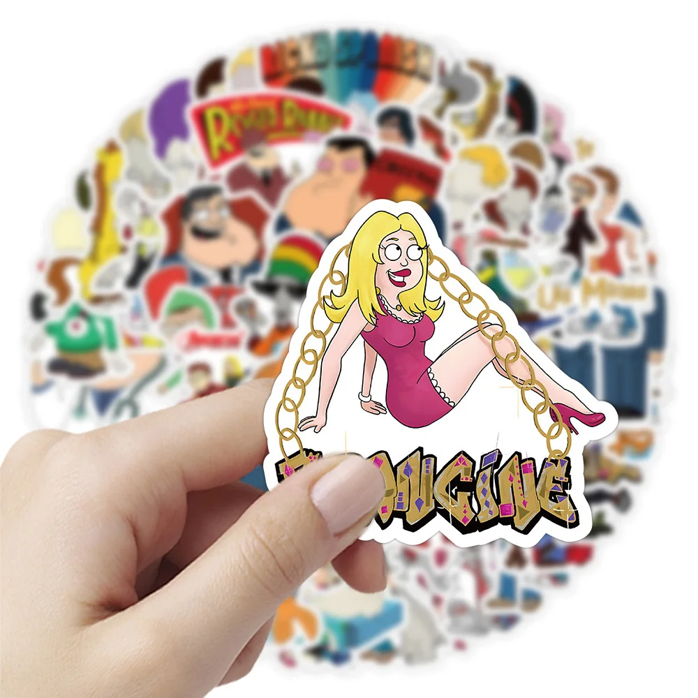 10/30/50pcs Disney Movie American Dad Stickers for Kids Waterproof Decorative Skateboard Phone Case Car Cute Cartoon Decals Toys