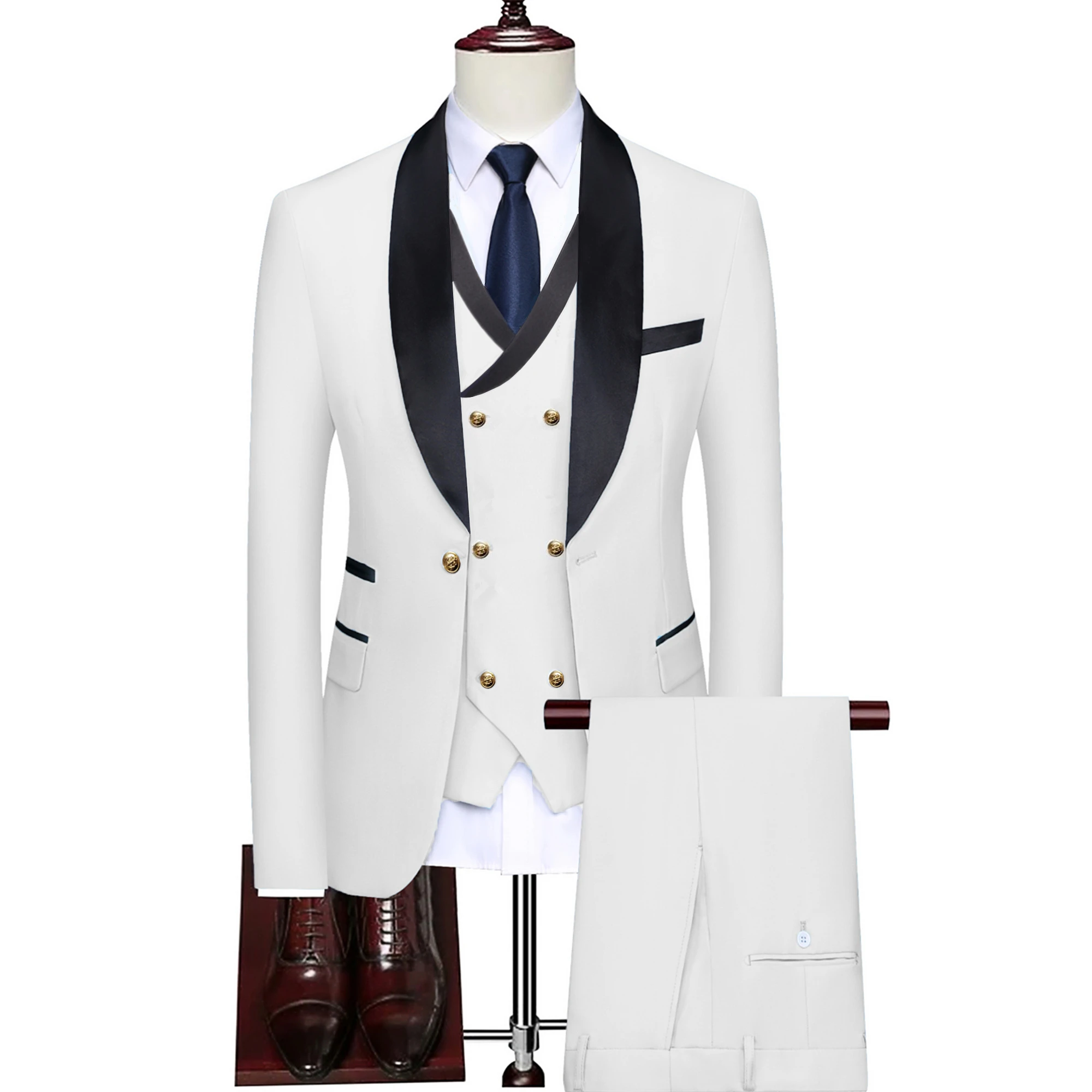 Mens Suit 3 Pieces Set for Wedding Prom Business Formal