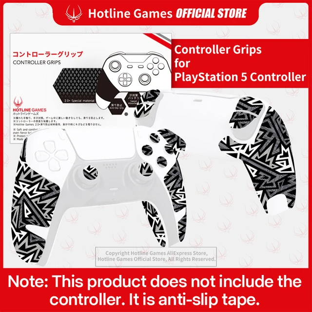 Hotline Games Controller Grip for PS5 Controller Grips Tape Playstation 5  DualSense Controllers Skin (Handle Grips+Buttons+Triggers (20PCS), Black)