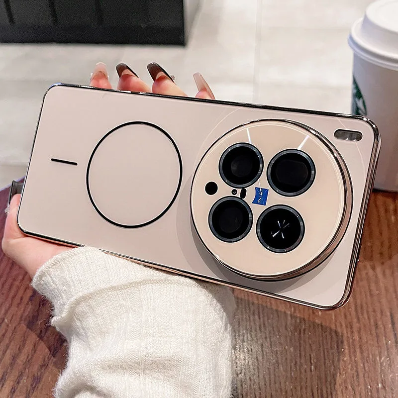 Luxury Magnetic Full-Coverage Lens Protection Acrylic Case with Shockproof Bumper and Anti-Fingerprint Features