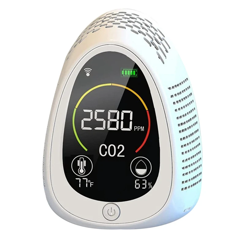 

TUYA Co2 Detector Air Quality Monitor Hygrometer 4 In 1 Wifi+Co2+Humidity+Temperature Multifunctional Meter Durable Easy To Use