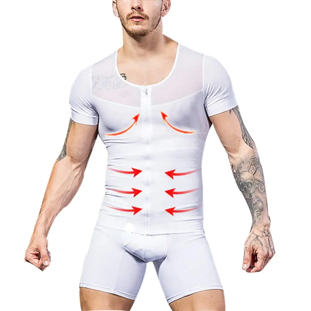 Compression T Shirt Men Body Shapers Waist Trainer Posture