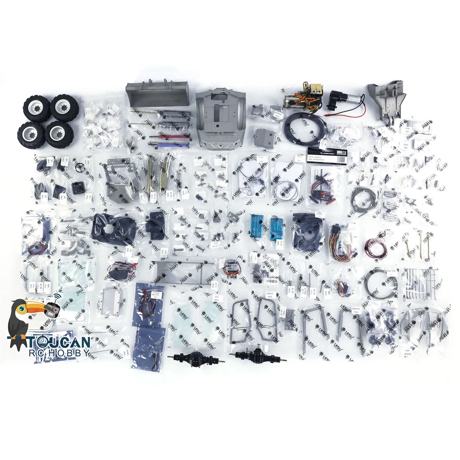 LESU RC Loader Kits Aoue-MCL8 1/14 Hydraulic Metal Unpainted Unassembled Construction Truck Model Light Sound Toy TH22928 2