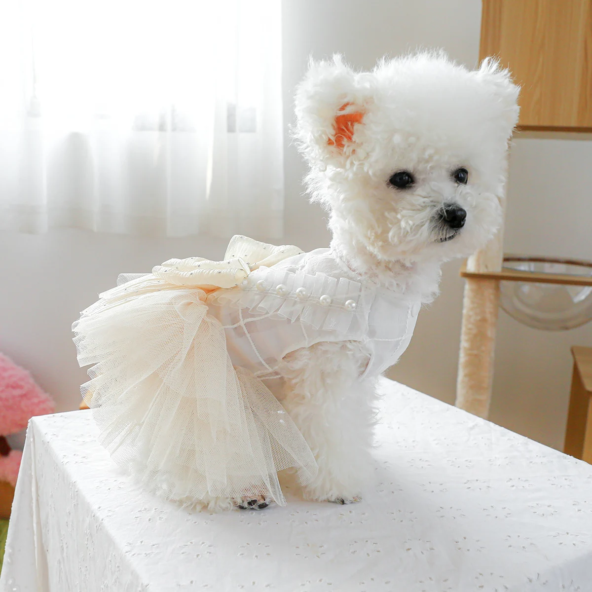 1PC Pet Thin White Wedding Princess Dress 4