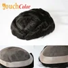 Men Toupee Durable Knots Hair Prosthesis Man Wig Natural Hair Mono&Lace Base Real Human Hair Wig NPU Replacement System Unit 4
