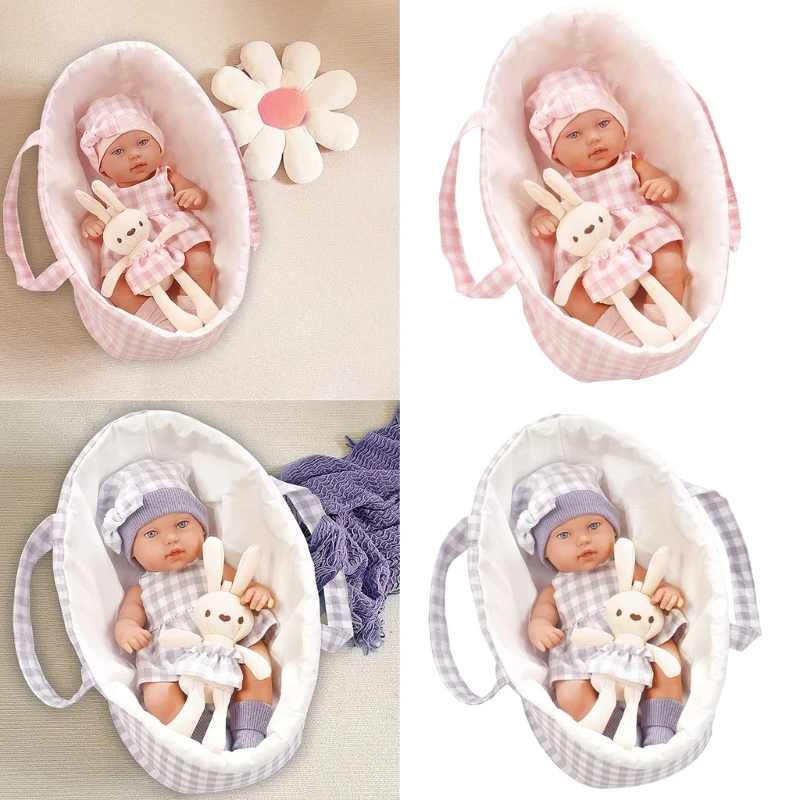 

Sleeping Baby Girl Eyes Open Handmade White Skin New Born Girl in Dress Vinyls for Kid Collectors