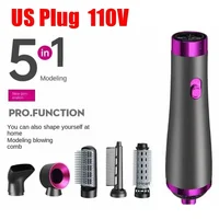 5 In 1 Hair Dryer Hot Air Comb Electric Curling Straight Hair Comb Negative Ion Hair Dryer One Step Brush 220V EU 110V US 2