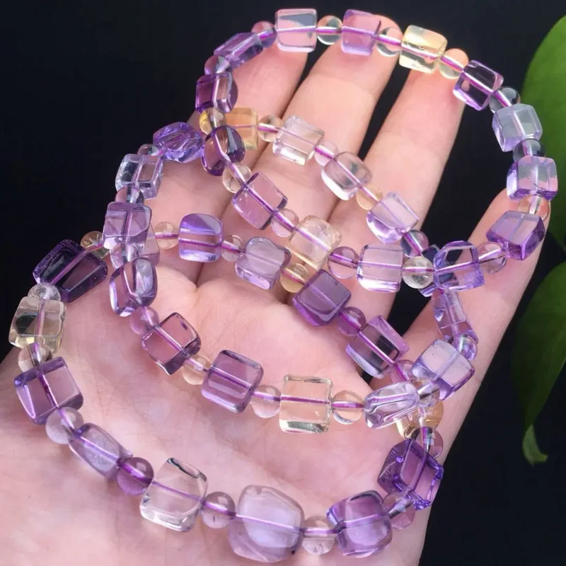 

Natural Light Amethyst Irregular Sugar Bracelet Girlfriend Gift Women Hand String Crystal Natural Stone Gifts For Women Jewelry