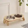 Pet Feeder Double Cat Food Bowl Dog Water Feeding Container Stainless Steel Dog Food Bow for Small Animal Cats pet products 5
