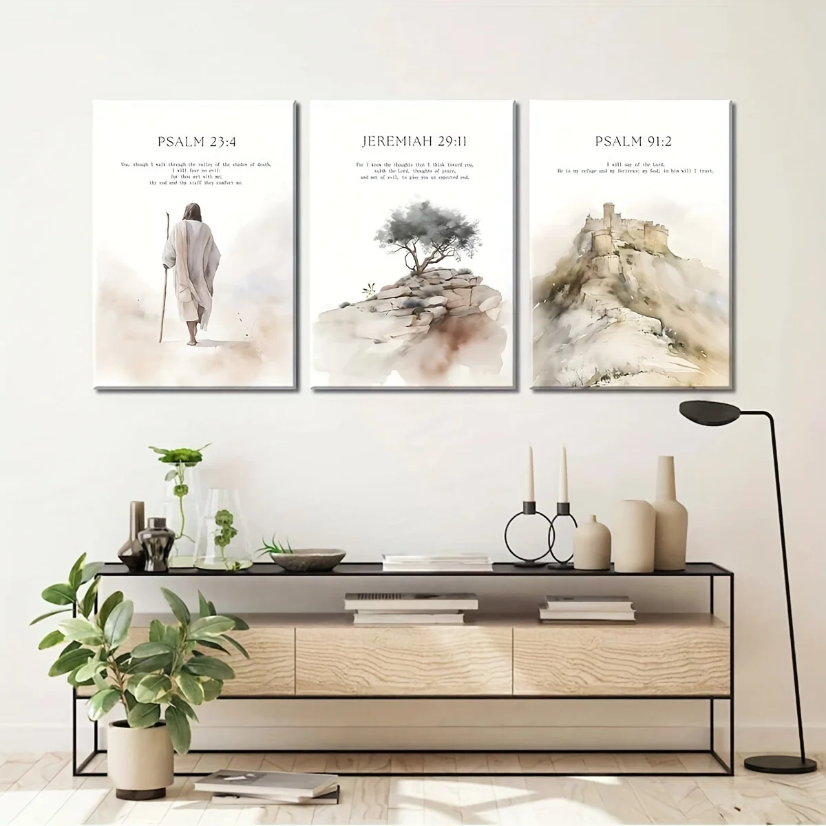 3pcs Unframed Jesus Wall Painting Christian Bible Verse Canvas Poster Print Minimalist Bible Story Bible Wall Painting Decor 2