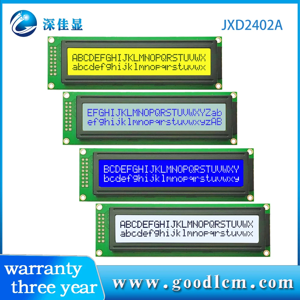 24x2character LCD 2402LCM LCD module STN positive display yellow green  grey screen negative  display blue screen FSTN positive