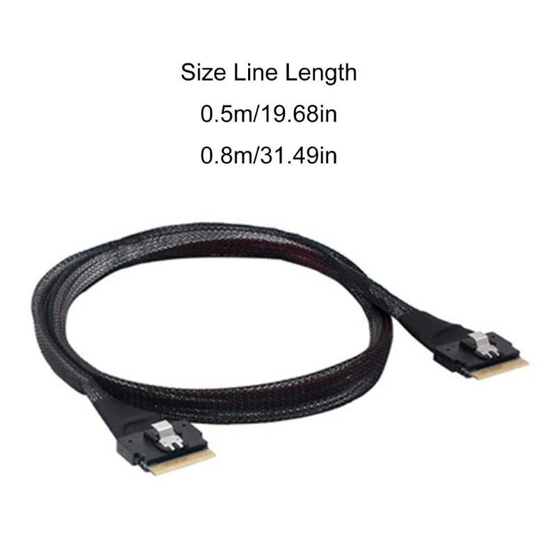 SFF-8654 8i 74핀 호스트 SFF-8654 74핀 슬림 SAS4.0 대상 케이블 수 커넥터