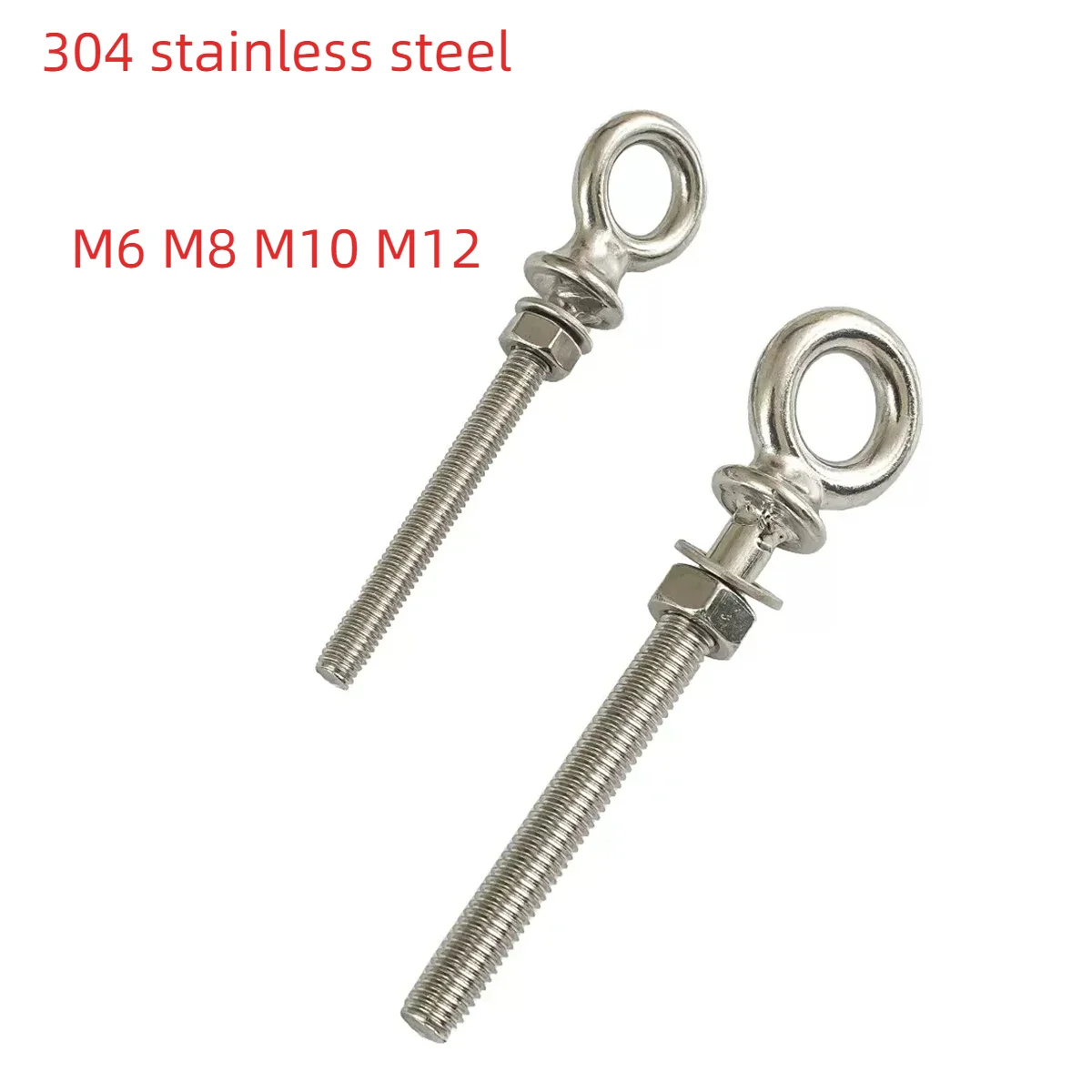 

304 Stainless Steel With Gasket Nut Extended Eyebolt/Ring Bolt M6M8M10M12