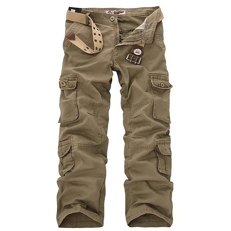

Men's Cargo Pants Casual Mens Pant Multi Pocket Military Overall Men High Quality Long Trousers Plus size 28-40