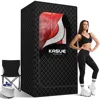 Upgraded Infrared Sauna Box for Relaxation,Detoxification,Portable Steam Sauna for Home with XL Steamer,Folding Chair 1