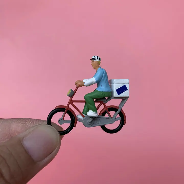 

mini pvc figure model man on bike