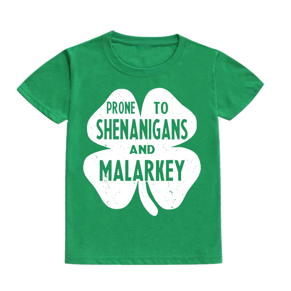 Happy St. Pat T-rex Day Print Kids T-shirt Boy Girl Clothes Toddler St. Patrick's Day Shirts Gift Children Green T-shirts Top 4