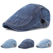 

Spring Summer Denim Beret Hat Men Outdoor Casual Newsboy Hats Vintage Trendy Adjustable Berets Women Hat Wild Peaked Cap Gorras
