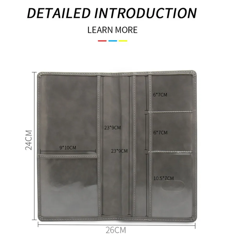 Car Insurance Data Document Protective Sleeve Clip Car Business Card Storage Bag PU Leather Identity Driver's License Holder