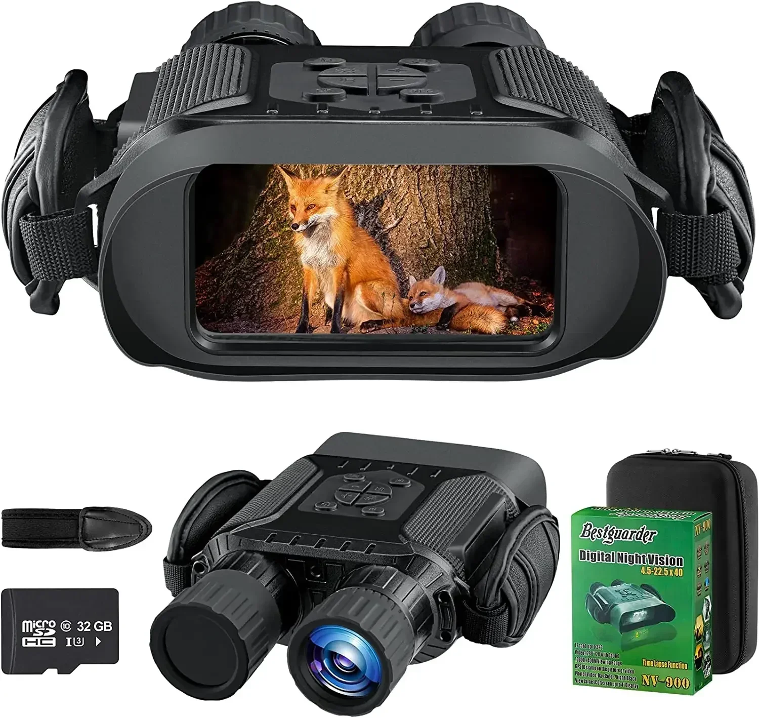 NV-900 720P Night Vision Goggles 5X Digital Zoom Infrared Hand-held Night Vision Binoculars with 32GB Card
