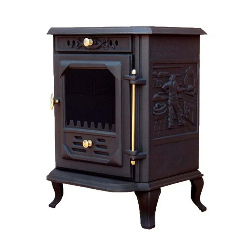 Traditional style cast iron Indoor stove wood burning stove with oven 3