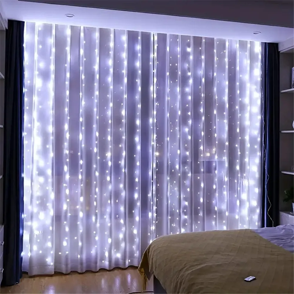 Enchanting LED Curtain Fairy Lights - Indoor/Outdoor Waterproof Garland Decoration