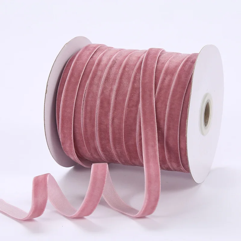 Nastro di velluto da 1 cm su un lato non elastico fai da te fai da te fiocco confezione regalo nastro accessori di abbigliamento nastro festival 10 metri - immagine 3