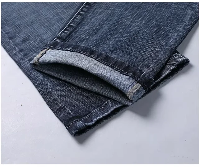 Wthinlee New Business Men's Jeans Casual Straight Stretch Fashion Classic Blue Black Work Denim Pant Trousers Male  Clothing 5