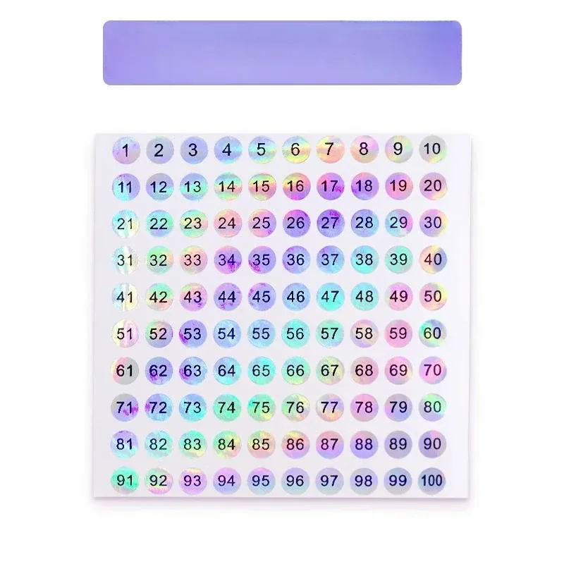 Nail Stickers 1-500 Serial Circular Laser Waterproof Coded Album Label For Nail Polish Bottle Number 618