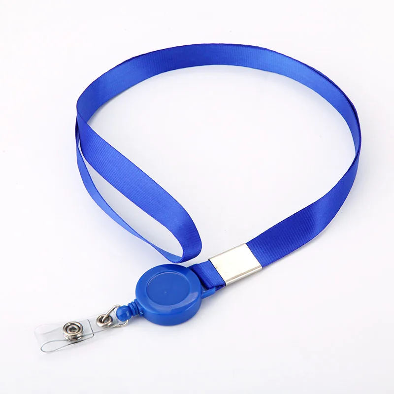 5x DETACHABLE DUAL Blue Lanyard Neck Strap Metal & Loop Clip For ID Card  Holder