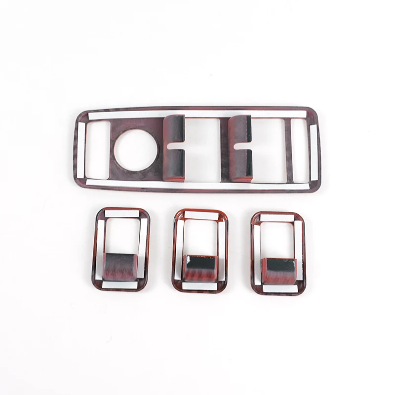 Carbon Fiber Style Car Window Glass Lifting Button Frame
