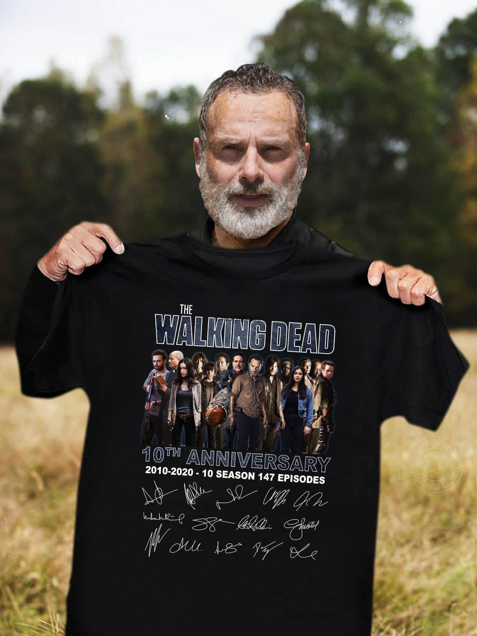 

Рубашка Ходячие мертвецы 10 юбилей 2010 2020 10 сезон 147 эпизоды подпись