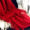 Fashion Four Seasons Women Plain Color Thin Soft Beach Thin Silky Georgette Scarf Shawls Long Wraps Beach Sunscreen Hijab 5