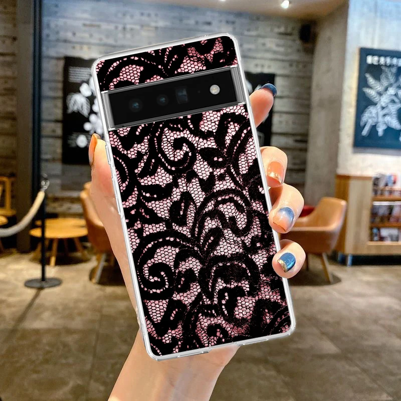 Clear Lace Printed Soft TPU Phone Case