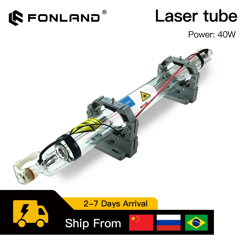 

Fonland Co2 Laser Tube 40W Length 700MM Glass Laser Lamp for Co2 Laser Engraving Cutting Machine K40 Series Damage Warranty