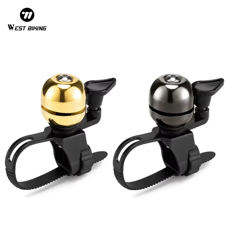 Bicycle Bell Mountain Bike Bell Bicycle Horn Bicycle Alarm Bicycle Accessories WEST BIKING Mini Bicycle Bell Copper MTB Bike Safety Warning Alarm Clear Loud Sound Retro Handlebar Ring Horn Cycling Accessory