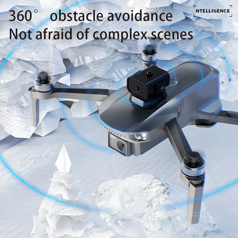 Drone FPV GPS en action capturant une vidéo 4K stable au-dessus d'un paysage urbain