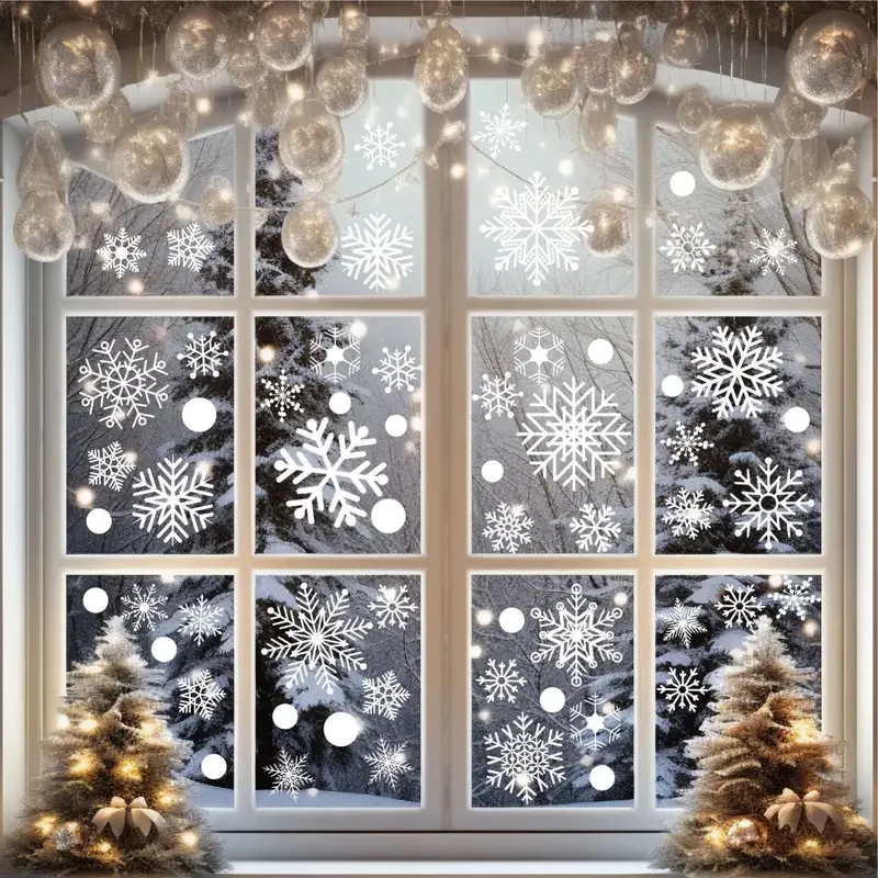 Wall Stickers Snowflake 4 Sheet for Kids Room Window Car Christmas