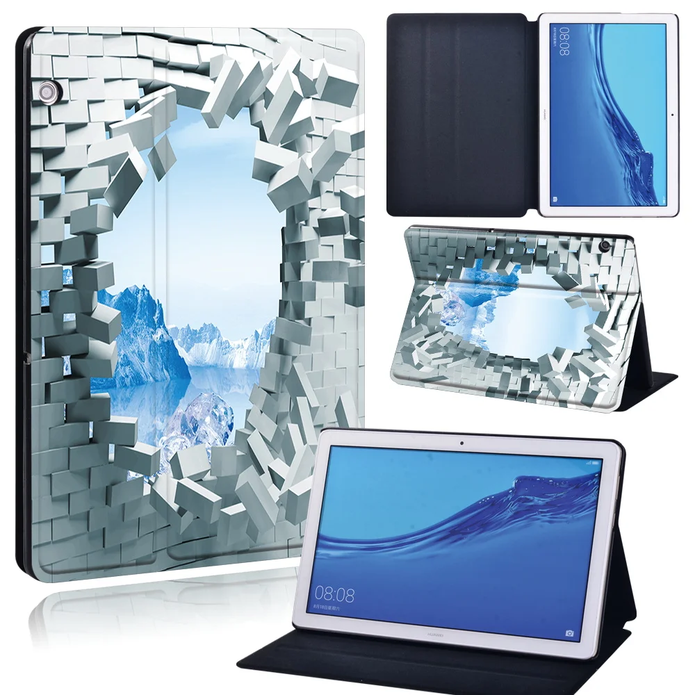Capa para tablet com suporte de couro,