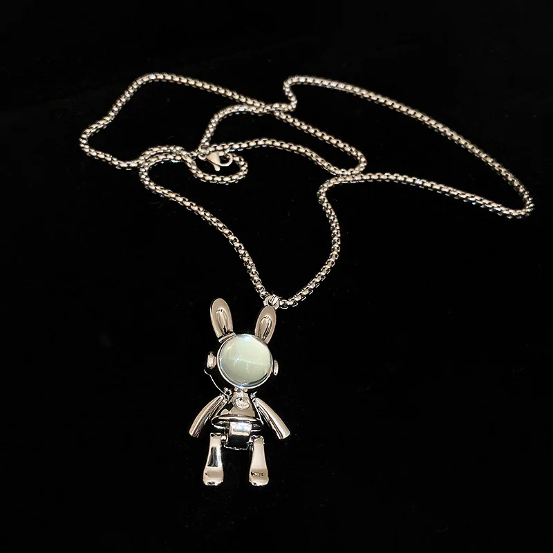 

Metal Resin Rabbit Astronaut Pendant Necklace Chinese Style Creative Niche Necklace Female