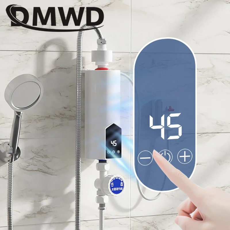 Kitchen Instant Electric Hot Water Heater Tankless Instantaneous Bathroom Heating Tap Shower Watering Faucet Temperature Display