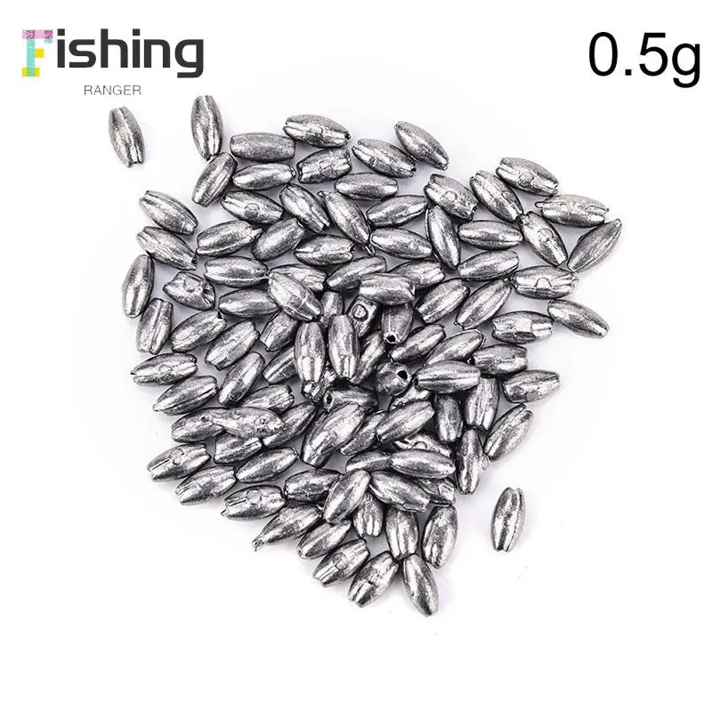 100pcs 0.5g olive shape lead sinkers pure lead making fishing sinker