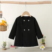Children's New Girls' Round Neck Raglan Sleeve Woolen Coat Children's Autumn and Winter Westernized Solid Color Woolen Top 1