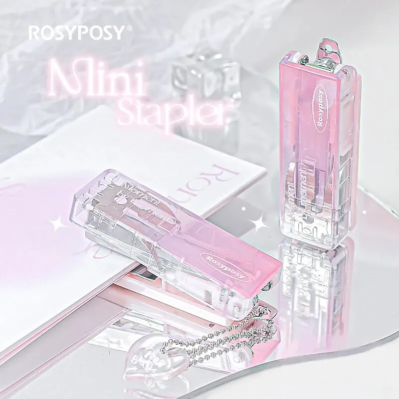 Clear INS Stapler Portable Mini High Value Gradient for Students Office Supplies Korean Bookbinding Tool 2Style push stapler mini stapler set hand stapler metal stapler