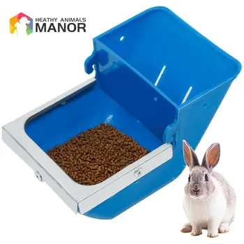 5Pcs Rabbit Feeder Box Hopper Rabbit Cage Rex Rabbit Anti Pickling Feed Trough Feeders Automatic Farm Animals Feeding Bowls 1