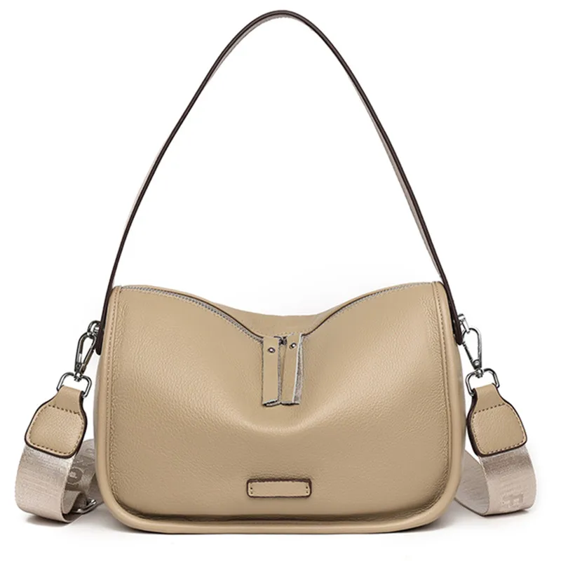 Borsa a mano in vera pelle morbida da donna, borsa a tracolla, borsa a tracolla da donna, borsa a tracolla in pelle di mucca tinta unita_voghion.com
