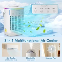Climatiseur portable avec lumière d'ambiance colorée, ventilateur de refroidissement par eau, ventilateur de table USB, réservoir d'eau de 700 ml, ventilateur de bureau, humidificateur 5