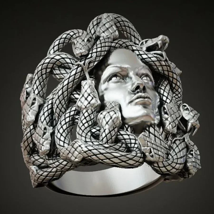 16g Medusa Gorgon Head Ring For Women Artistic Relief Gifts Real  Customized 925 Solid Sterling Silver Rings Many Sizes 5-10